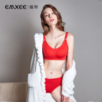 嫚熙(EMXEE) 哺乳文胸无钢圈喂奶孕妇内衣防下垂前开扣聚拢调整型组合套装