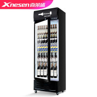 Xnesen喜莱盛300L商用展示柜全铜制冷饮料柜冰柜陈列柜商用冰箱单门展示柜饮料展示柜啤酒冰箱冷饮柜直冷磨砂黑