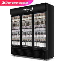 Xnesen喜莱盛980L商用展示柜全铜制冷饮料柜冰柜陈列柜商用冰箱三门展示柜饮料展示柜啤酒冰箱冷饮柜直冷磨砂黑