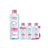 欧莱雅(LOREAL)三合一卸妆洁颜水套组(洁颜水 倍润型 400ml+倍润型95ml*3)