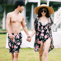 2019新款沙滩情侣套装泳衣女连体度假泡温泉海边沙滩裤泳装