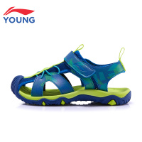 李宁童鞋男童包头凉鞋魔术贴2019夏新款儿童防撞凉鞋中大童沙滩鞋