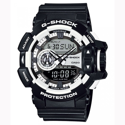 卡西欧(CASIO) G-SHOCK YOUTH 2019男士200m防水数字;动时尚电子表男 黑白 GA-400-1A