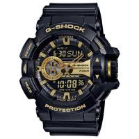 卡西欧(CASIO) G-SHOCK YOUTH男士200m防水数字运动电子表男 黑金色 GA-400GB-1A9