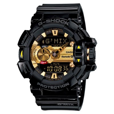 卡西欧(CASIO) G-SHOCK YOUTH男士手表 200m防水数字电子表男 黑金色 GBA-400-1A9