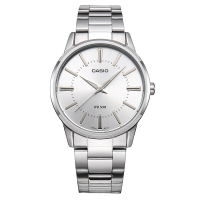 卡西欧(CASIO) 指针系列2019男士时尚手表 日韩品牌石英表男 银色 MTP-1303D-7A