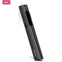 得力(deli) 绿光可充电便携式PPT遥控翻页笔 激光翻页笔演示笔 无线演示器 黑2801G
