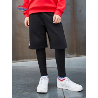 李宁儿童运动裤2019新款假两件男童女童休闲裤长裤