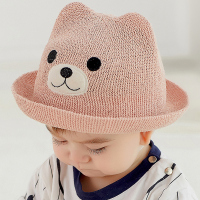 milkyfriends夏款儿童草帽男宝宝遮阳帽女童防晒帽夏天渔夫帽太阳盆帽可爱0-1-2-3岁