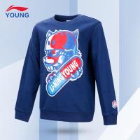 李宁童装卫衣2019春季新款男童装套头圆领儿童运动上衣