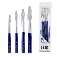 得力(deli)4支双号2/4/6/8水粉画笔油画笔油画专用笔 蓝色73866