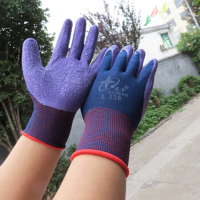 星宇手套L528十三针尼龙皱胶防滑劳保手套耐磨工作业机械防护用品 12双