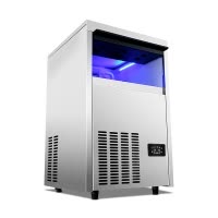 lecon/乐创 商用制冰机55KG公斤不锈钢款全自动方块冰机中大型冰颗奶茶店酒吧KTV制冰设备 快速出冰机
