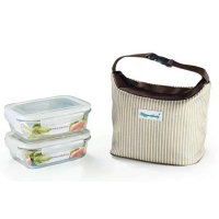 幸福一家人 耐热玻璃饭盒 送元宝包 盒装 （计价单位 ：套） 白色
