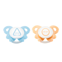 gb好孩子羽翼天使安抚奶嘴套装 0-18个月新生儿柔软硅胶宝宝安睡奶灰绿+粉橘(二段三段)*1