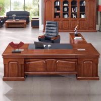 标灿办公家具现代中式实木办公桌 油漆漆面办公桌电脑桌 大班台 老板桌 可定制其他3200*1280*780
