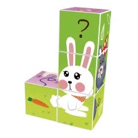 科博[魔方拼图 ]磁性积木4片装 幼儿园卡通乌龟拼搭益智塑料立方体玩具磁性拼图3岁以上男孩女孩玩具