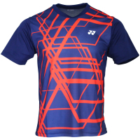 尤尼克斯(YONEX)羽毛球服上装19年新款夏季短袖情侣运动衫比赛服羽毛T恤男款110199BCR聚酯纤维材质