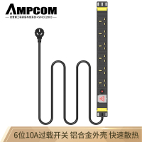 安普康(AMPCOM)AMPDU610K PDU机柜插座6位10A电源分配器 线长3米