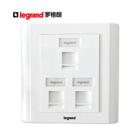 TCL罗格朗(legrand)三口非屏蔽面板/电话电脑信息面板/网线插座(PF1332/632819)