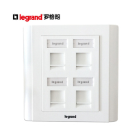 TCL罗格朗(legrand)四口非屏蔽面板/电话电脑信息面板/网线插座(PF1342/632820)