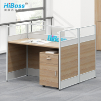 HiBoss办公家具职员办公桌2人组合工作位屏风卡座双人电脑桌