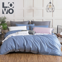 LOVO家纺罗莱生活出品四件套全纯棉长绒棉60s时尚被套床单1.5/1.8m床新品