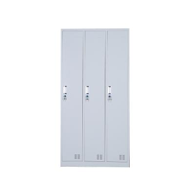 鑫环境 加厚三门更衣柜铁皮柜更衣柜储物柜浴室衣柜员工衣柜储物柜铁皮带锁储存柜健身房更衣柜室宿舍衣柜