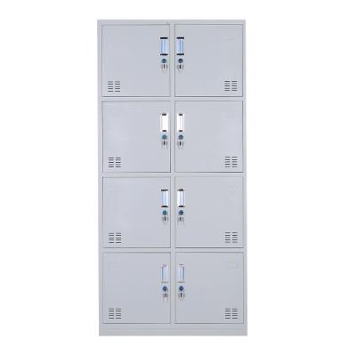 鑫环境加厚八门更衣柜办公家具铁皮柜更衣柜储物柜浴室衣柜更衣柜员工衣柜储物柜铁皮带锁储存柜健身房更衣柜室宿舍衣柜