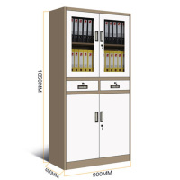 鑫环境 加厚套色二斗器咖白铁皮柜文件柜档案柜办公室资料柜其他金属办公柜类带锁家用储物阳台柜