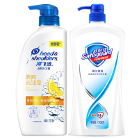 海飞丝洗发水沐浴露套装清爽去油洗发露700ml+舒肤佳纯白清香型沐浴乳720ml家庭装