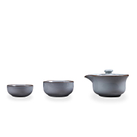 八方礼 悠然自得3入旅行茶具(绿色/银白色)便携式旅行茶具