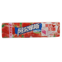 阿尔卑斯果然好嚼草莓味软糖47g*12支条形软糖果儿童休闲零食果汁软糖