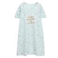 红豆居家(Hodohome)女士睡裙女式全棉短袖圆领碎花连衣短裙家居服睡裙
