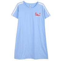 红豆居家(Hodohome)女士睡裙女式纯棉圆领短袖运动风休闲简约家居服睡裙