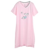 红豆居家(Hodohome)女士睡裙女式纯棉短袖V领少女小清新睡裙家居服睡衣