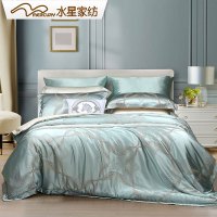 水星家纺 欧式大提花简约四件套1.8米床上用品 玉尘