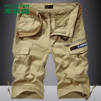 木林森(MULINSEN)2019夏季新款工装短裤男多口袋宽松直筒休闲裤纯棉五分裤