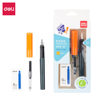 得力A918矫姿钢笔(可擦纯蓝/笔壳橙)