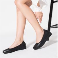 [砳石户外]平底软底工作鞋 头层牛皮工作鞋 浅口单鞋