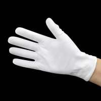 【砳石户外】劳保礼仪加厚作业白色纯棉手套 10双装