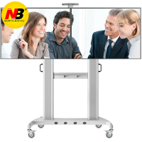 NB AVT1800-65-2A(40-65英寸)通用液晶电视双屏拼接移动推车电视落地支架电视挂架视频会议移动立式推车