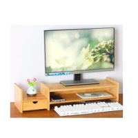 竹庭ZT-XSQJ显示器支架升级版( 69.5*19*15cm)带抽屉加后背板