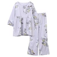 红豆居家(Hodohome)女士家居服套装春夏女士纯棉可爱甜美少女七分袖田园风睡衣套装