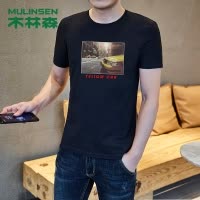木林森(MULINSEN)夏季短袖T恤男韩版潮流打底衫男士半袖男装涤纶潮牌丅上衣服