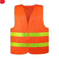 反光背心 晶格环卫马甲 工程施工骑行反光衣环卫 工作服 荧光橙背心 8027