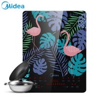 美的(Midea)电磁炉 WT2109 2100W大火力 时尚彩印工艺 4D防水 匀火大线盘 电磁炉（赠汤锅+炒锅）