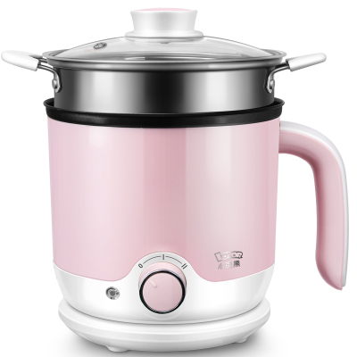 小浣熊电煮锅HM-70C 1.3L不粘防溢内胆多功能电热锅宿舍用学生电煮锅分体小火锅迷你煮面锅1-2人