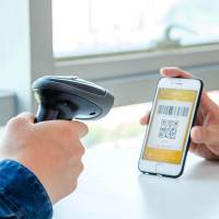 得力14883P条码扫描器(黑)无线扫码枪 有线二维码扫描仪 条形码扫描器 手持