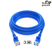 优族(youzu) 超五类网线 百兆网络连接线 超5类成品跳线 电脑宽带非屏蔽八芯双绞线 蓝色 3米
